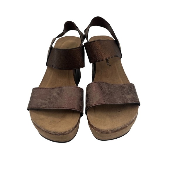 Pierre Dumas Hester Brown Platform Wedge Sandals Size 6 1/2 Women’s - Picture 3 of 9